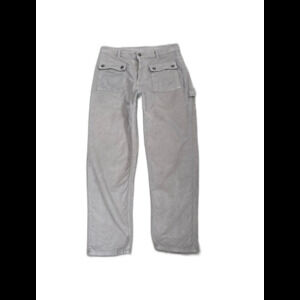 Free People Kyo Carpenter Corduroy Utility Patch Pocket Straight Leg Beige 6